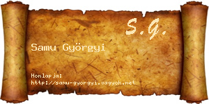 Samu Györgyi névjegykártya